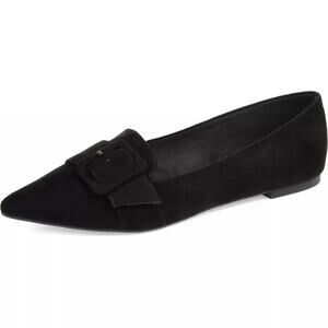 Journee Collection Women Audrey Slip On Loafers Size US 9M Black Faux Suede